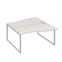 Станция каркас QUATTRO столы 2х160 Техно эргономичные дуб / металлокаркас серый А4 С4 191 ДШ