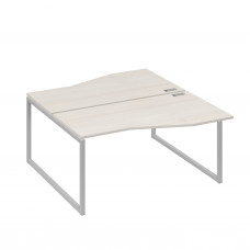 Станция каркас QUATTRO столы 2х160 Техно эргономичные дуб / металлокаркас серый А4 С4 191 ДШ