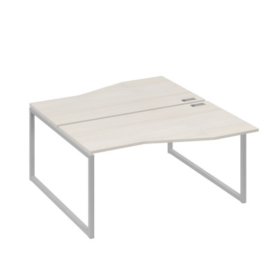 Станция каркас QUATTRO столы 2х160 Техно эргономичные дуб / металлокаркас серый А4 С4 191 ДШ