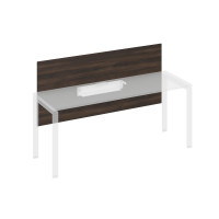 Экран настольный фронтальный большой для стола 180 с кабель-каналом дуб ристретто/ металлокаркас белый А4 Б 839 ДР