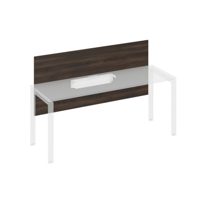 Экран настольный фронтальный большой для стола 180 с кабель-каналом дуб ристретто/ металлокаркас белый А4 Б 839 ДР