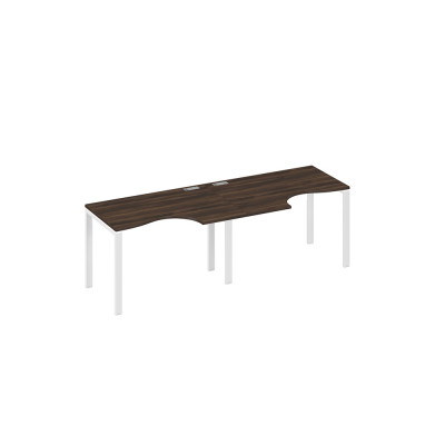 Рабочая станция опоры UNO (2х120) столы Классика дуб ристретто/ металлокаркас белый А4 Б1 041-2 ДР