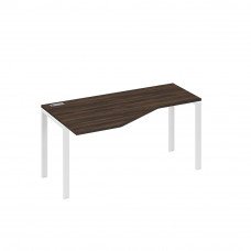 Стол левый "Техно" эргономичный на металлокаркасе UNO дуб ристретто/ металлокаркас белый А4 Б1 055 ДР