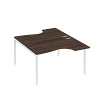 Рабочая станция металлокаркас DUE со столами (2х140) Классика дуб ристретто/ металлокаркас белый А4 Б2 184 ДР