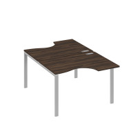 Рабочая станция столы (2х120) эргономичные "Классика" опоры UNO дуб ристретто/ металлокаркас серый А4 С1 183 ДР