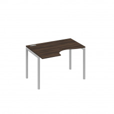 Стол на металлокаркасе DUE левый "Классика" эргономичный дуб ристретто/ металлокаркас серый А4 С2 041 ДР