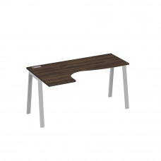 Стол "Классика" каркас TRE эргономичный левый дуб ристретто/ металлокаркас серый А4 С3 035 ДР