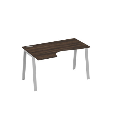 Стол левый "Классика" на металлокаркасе TRE эргономичный дуб ристретто/ металлокаркас серый А4 С3 043 ДР