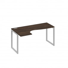 Стол эргономичный "Классика" на металлокаркасе QUATTRO левый дуб ристретто/ металлокаркас серый А4 С4 035 ДР