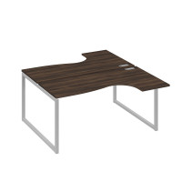 Рабочая станция QUATTRO (2х160) столы Классика эргономичные дуб ристретто/ металлокаркас серый А4 С4 182 ДР