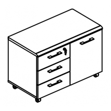 Тумба под оргтехнику топ МДФ вяз либерти / мокко премиум МР 261 ВЛ/МП/МП