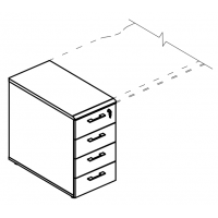 Тумба 4-х ящичная с замком (1 скос) мокко премиум / вяз либерти / вяз либерти МР 9221 МП/ВЛ/ВЛ