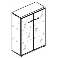 Шкаф средний двери стекло в алюминиевой рамке (топ МДФ) мокко премиум / вяз либерти МР 9365 МП/ВЛ