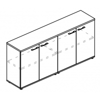 Шкаф низкий комбинированный закрытый (топ ДСП) мокко премиум / мокко премиум МР 9455 МП/МП/МП