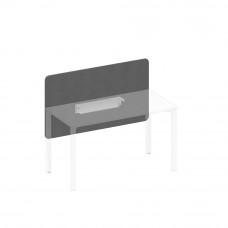 Экран настольный фронтальный тканевый с кабель-каналом серый (Bahama Grey) / белый гладкий А1 БГ 857.02 BA50