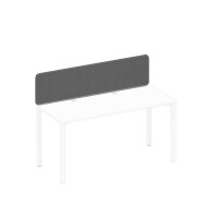 Экран настольный фронтальный тканевый с мягким наполнителем с кронштейнами серый (Bahama Grey) / белый гладкий А1 БГ 866.01 BA50