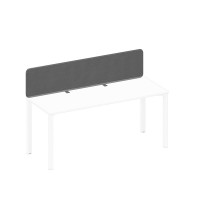 Экран настольный фронтальный тканевый с мягким наполнителем с кронштейнами серый (Bahama Grey) / черный гладкий А1 ЧР 867.01 BA50