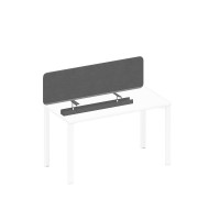 Экран настольный фронтальный тканевый с кабель-каналом серый (Bahama Grey) / черный гладкий А1 ЧР 877.02 BA50