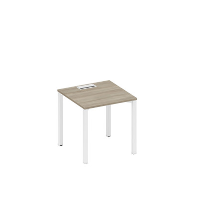 Стол письменный на металлокаркасе, столешница с заглушкой вяз либерти/ белый гладкий А1 БГ 021 ВЛ