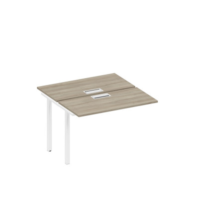 Секция стола рабочей станции на металлокаркасе, столешницы с заглушкой вяз либерти/ белый гладкий А1 БГ 170-1 ВЛ