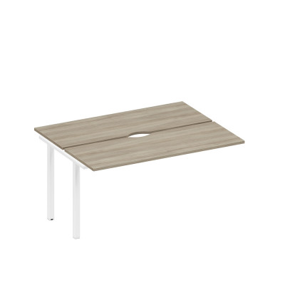 Секция стола рабочей станции на металлокаркасе, столешницы с вырезом вяз либерти/ белый гладкий А1 БГ 172.2-1 ВЛ