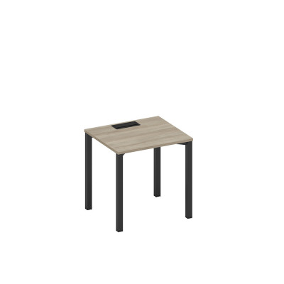 Стол письменный на металлокаркасе, столешница с заглушкой вяз либерти/ черный гладкий А1 ЧР 011 ВЛ