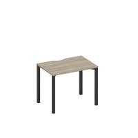 Стол письменный на металлокаркасе, столешница с вырезом вяз либерти/ черный гладкий А1 ЧР 012.2 ВЛ