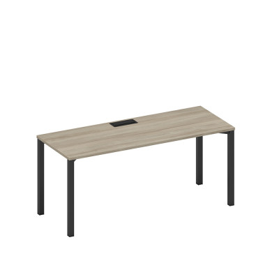 Стол письменный на металлокаркасе, столешница с заглушкой вяз либерти/ черный гладкий А1 ЧР 016 ВЛ