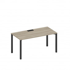 Стол письменный на металлокаркасе, столешница с заглушкой вяз либерти/ черный гладкий А1 ЧР 025 ВЛ