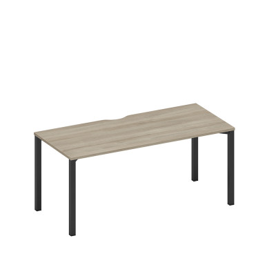 Стол письменный на металлокаркасе, столешница с вырезом вяз либерти/ черный гладкий А1 ЧР 026.2 ВЛ