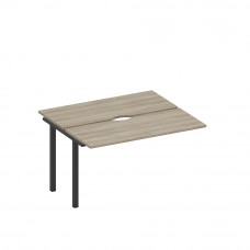 Секция стола рабочей станции на металлокаркасе, столешницы с вырезом вяз либерти/ черный гладкий А1 ЧР 171.2-1 ВЛ