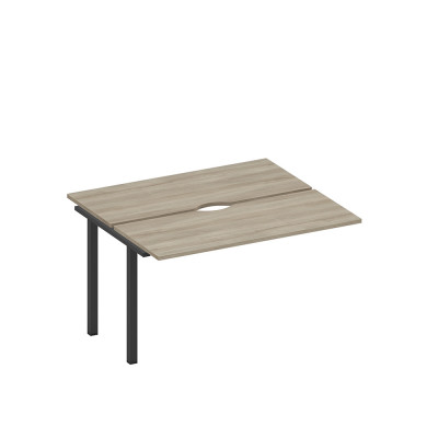 Секция стола рабочей станции на металлокаркасе, столешницы с вырезом вяз либерти/ черный гладкий А1 ЧР 171.2-1 ВЛ