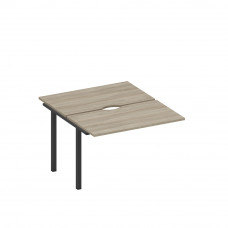 Секция стола рабочей станции на металлокаркасе, столешницы с вырезом вяз либерти/ черный гладкий А1 ЧР 173.2-1 ВЛ