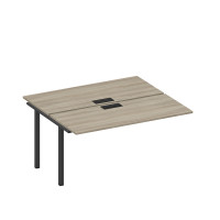 Секция стола рабочей станции на металлокаркасе, столешницы с заглушкой вяз либерти/ черный гладкий А1 ЧР 175-1 ВЛ