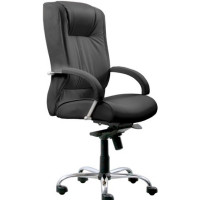 Кресло руководителя Verona steel chrome-St, PU01 Экокожа, цвет черный