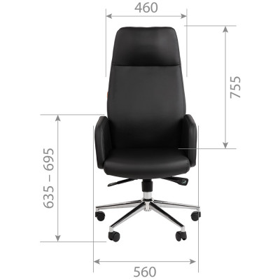 Кресло для руководителя CHAIRMAN 929 экокожа цвет Черный
