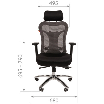 CHAIRMAN 769 Сетчатый акрил серый / Ткань TW-11 черный, купить в Екатеринбурге