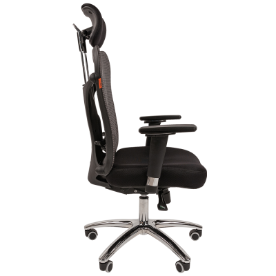 CHAIRMAN 769 Сетчатый акрил серый / Ткань TW-11 черный, купить в Екатеринбурге