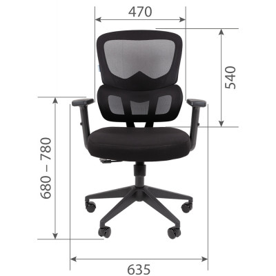 CHAIRMAN CH560 БП Сетчатый акрил черный / Полиэстер черный, купить в Екатеринбурге