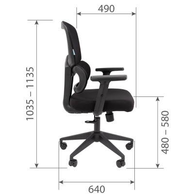 CHAIRMAN CH560 БП Сетчатый акрил черный / Полиэстер черный, купить в Екатеринбурге