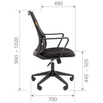  CHAIRMAN 545 БП Сетчатый акрил TW-01 черный / Ткань TW-11 черный, купить в Екатеринбурге