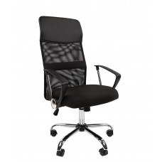 CHAIRMAN 610N Сетчатый акрил TW-01 черный / Ткань стандарт 15-21 черный / Экокожа черный