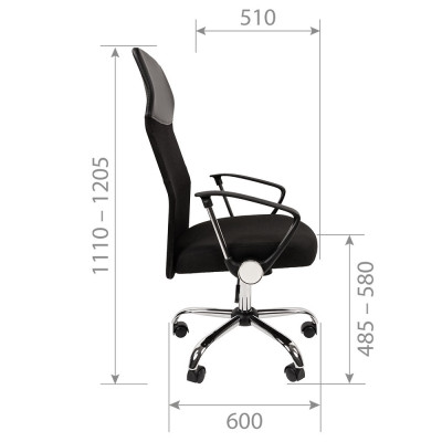 CHAIRMAN 610N Сетчатый акрил TW-01 черный / Ткань стандарт 15-21 черный / Экокожа черный, купить в Екатеринбурге