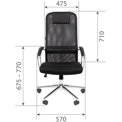 CHAIRMAN 612 хром Сетчатый акрил TW-01 черный / Ткань стандарт 15-21 черный / Экокожа черный, купить в Екатеринбурге