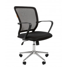 Кресло CHAIRMAN 698 хром Сетчатый акрил/Ткань TW, цвет Черный
