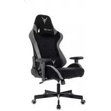 Кресло игровое Knight Regal Fabric черный/серый искусственная замша с подголов. крестов. металл