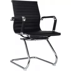 Кресло Бюрократ CH-883-LOW-V черный экокожа низк.спин. полозья металл хром