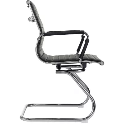Кресло Бюрократ CH-883-LOW-V черный экокожа низк.спин. полозья металл хром