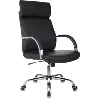 Кресло руководителя Бюрократ T-8010SL черный экокожа крестов. металл хром