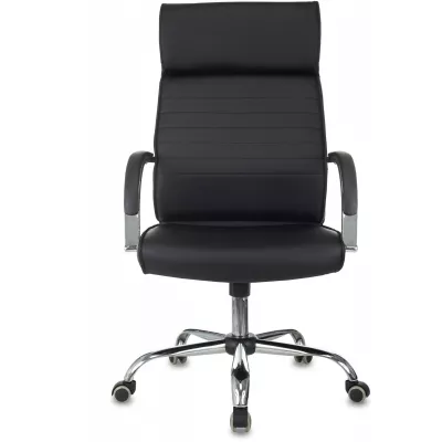 Кресло руководителя Бюрократ T-8010SL черный экокожа крестов. металл хром